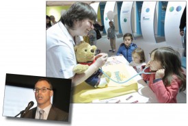 Jean-François Cardis, le directeur général des EHNV (lors de l’inauguration du Comptoir) se félicite du succès des différentes animations, notamment celle organisée hier parle service de pédiatrie (photo ci-dessus).