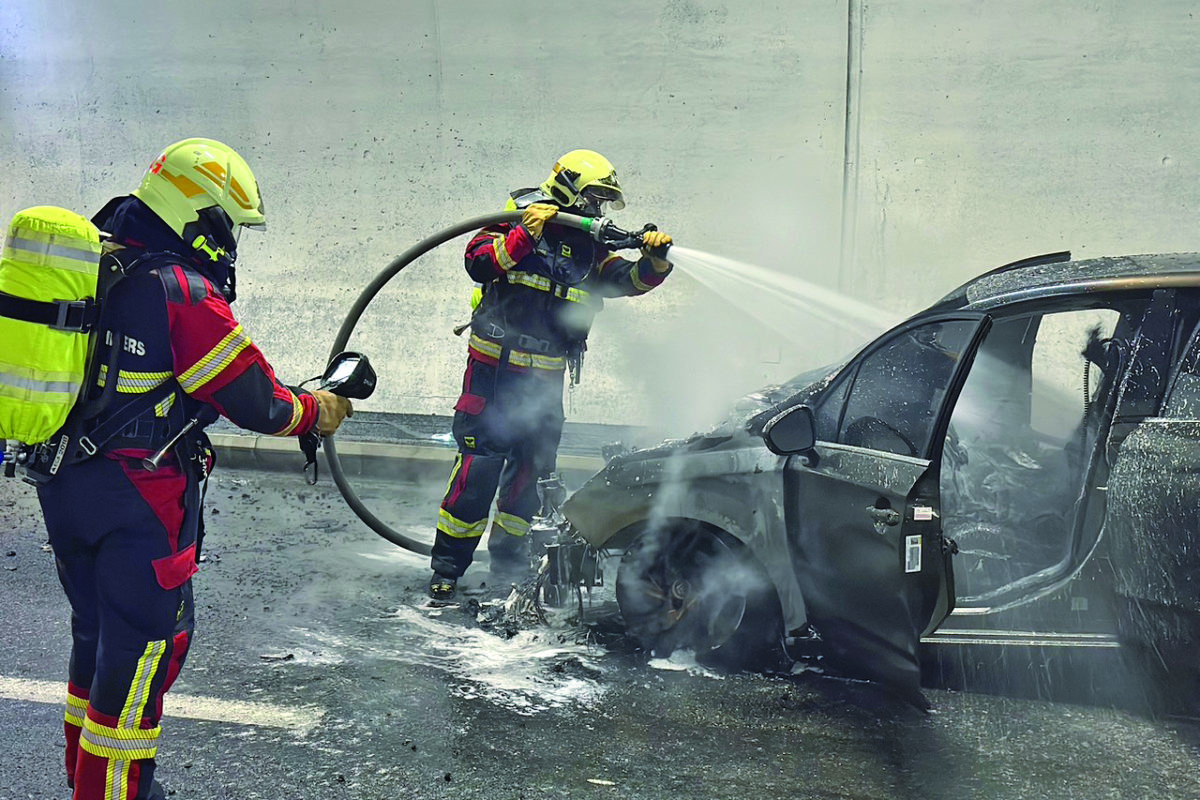 Voiture en feu dans un tunnel de l’A1