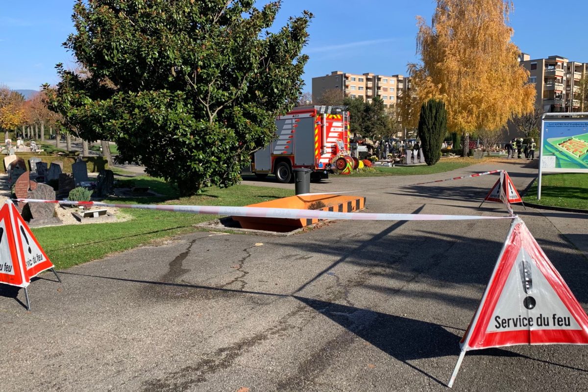 Les pompiers sont intervenus pour une pollution au cimetière d’Yverdon